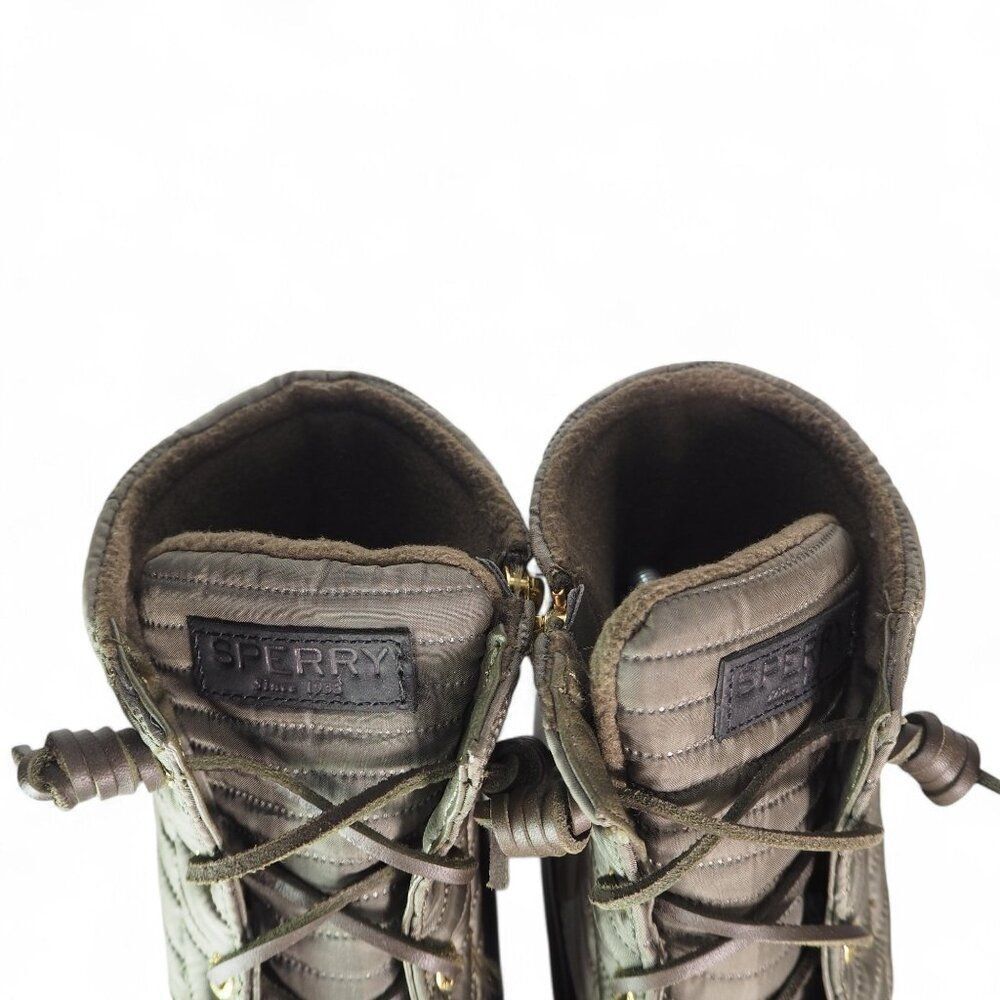 Sperry Saltwater Puff Quilted Pac Duck Boots Olive / Black STS8670 Women's 10 - Picture 11 of 11